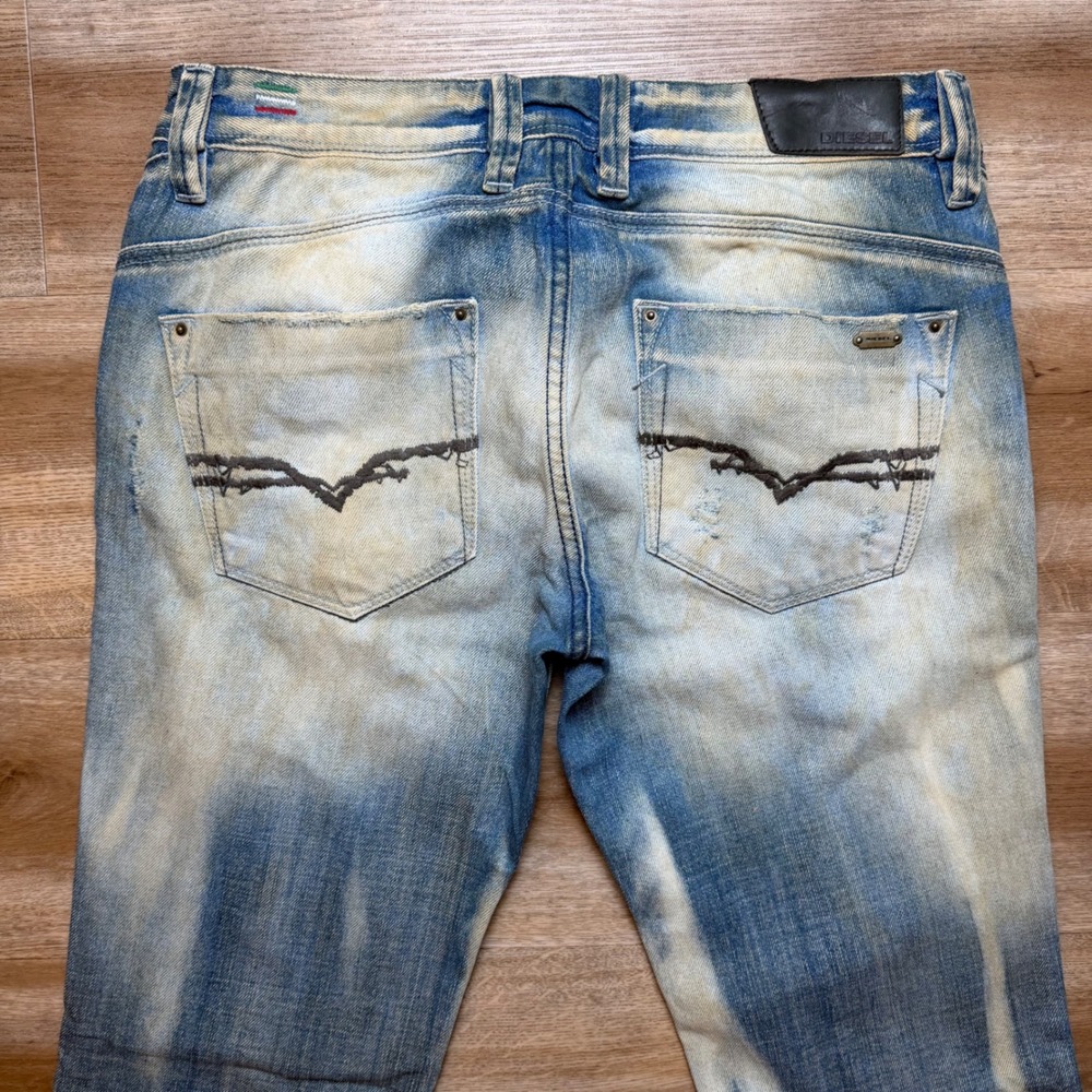 Diesel Light Blue Distressed Bootcut Jeans - Picture 4 of 16